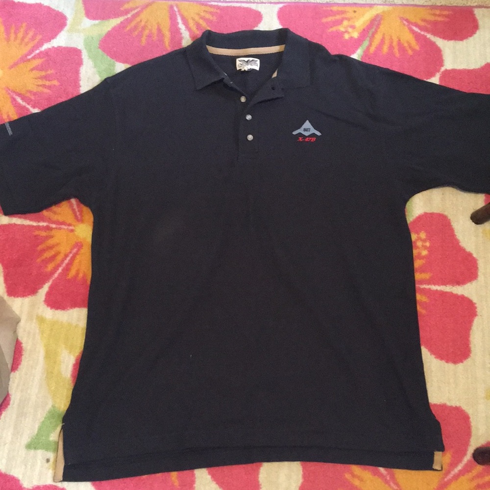 Black airplane polo